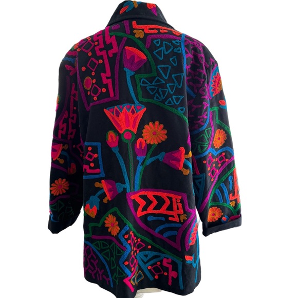 Vintage Boho Embroidered Coat Size Medium - Picture 5 of 9